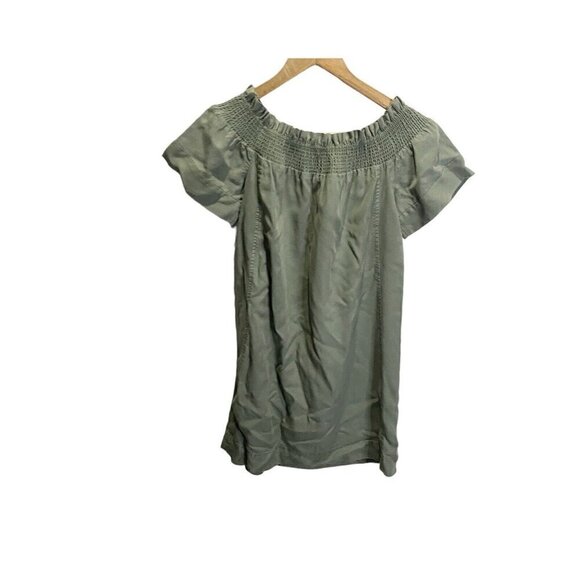 VINEYARD VINES DRESS Madison Off The Shoulder Garment Dyed GREEN SIZE XS - Picture 2 of 5